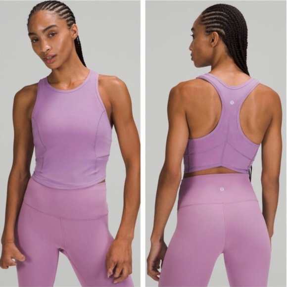 lululemon athletica Tops - NWT Lululemon Power Thru Slick Training Cropped Lilac Purplish Tank Top Size 4 !